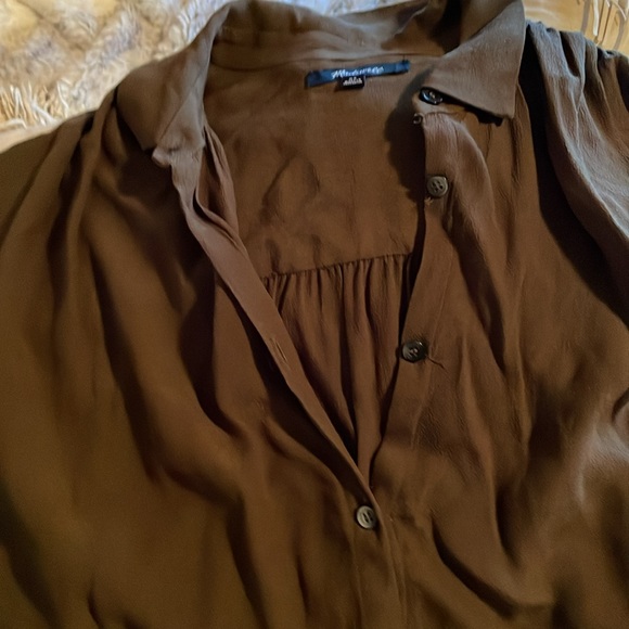 Madewell olive green button up blouse - Picture 3 of 4